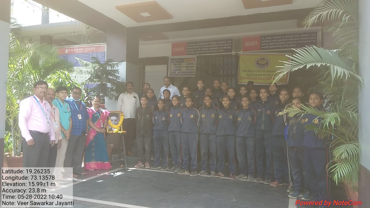  K.M. Agrawal College, Kalyan has celebrated Veer SawarkarJayanti on 28th May 2022 